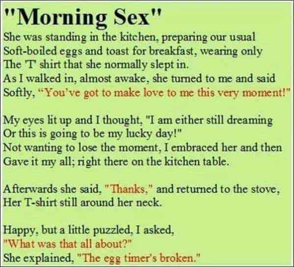 Morning Sex Adult Joke Adult Funny Jokes Jokes Of