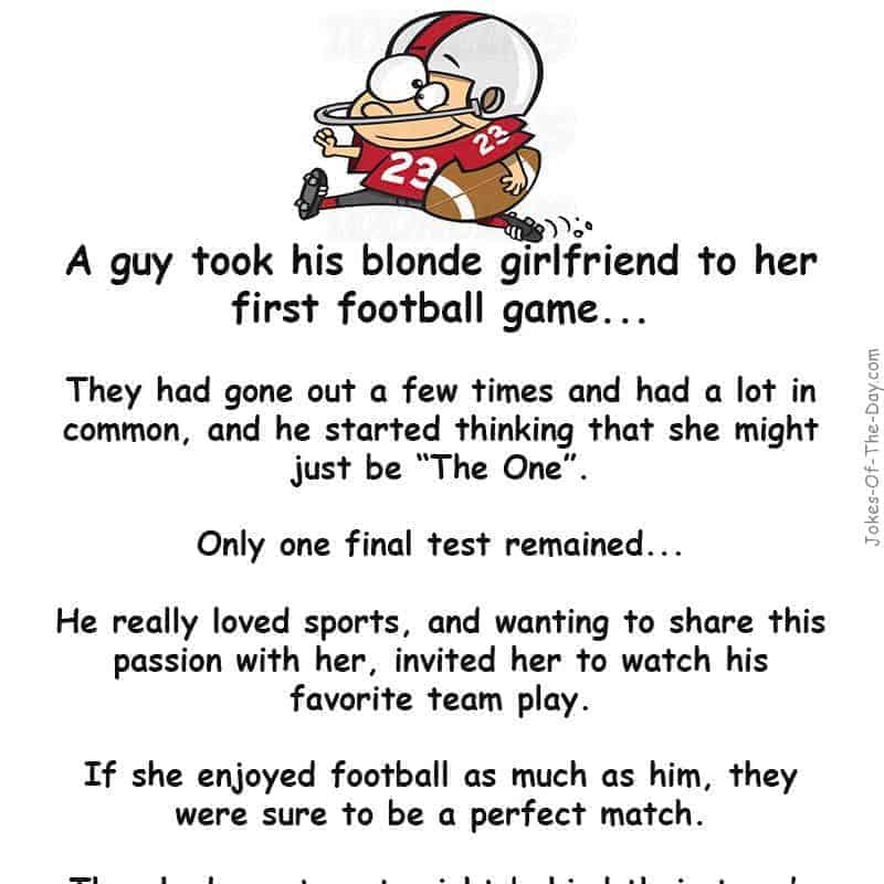 Blonde Girl at Football Game — Jokes Of The Day