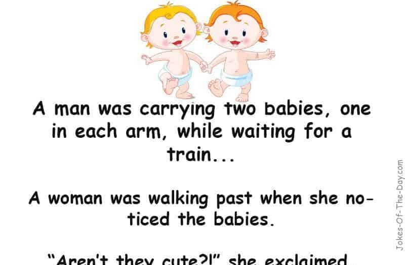 A woman sees a man with two babies and starts asking questions - funny story