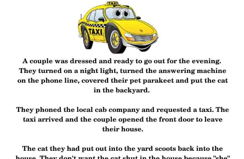 Man and Woman horrify a Taxi-cab driver -funny joke