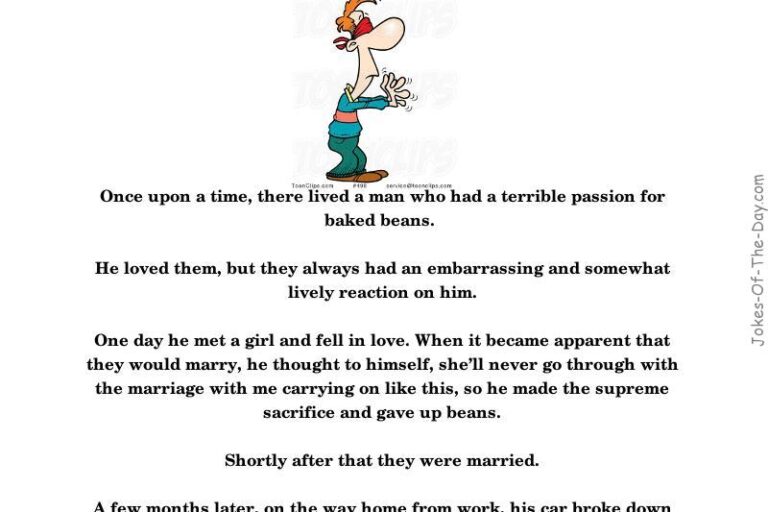 Man who really loved bakedbeans Jokes Of The Day