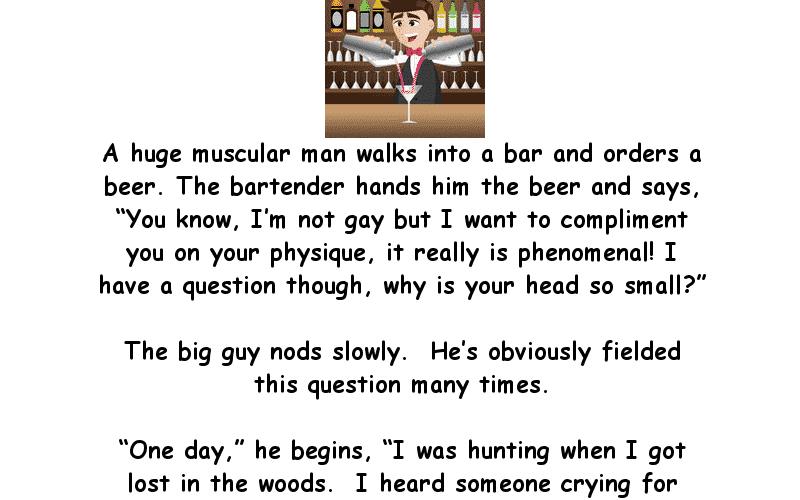 Muscular Man With A Tiny Head Goes Into A Bar Adult Joke