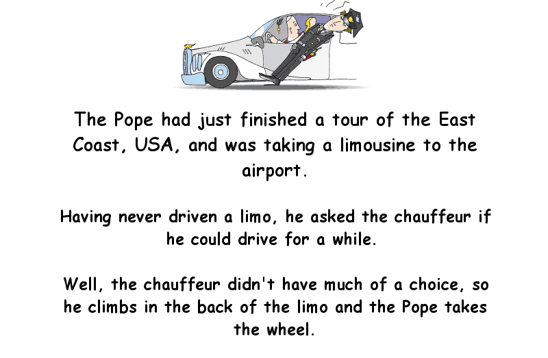 The pope gets pulled over for speeding - really funny clean joke of the day