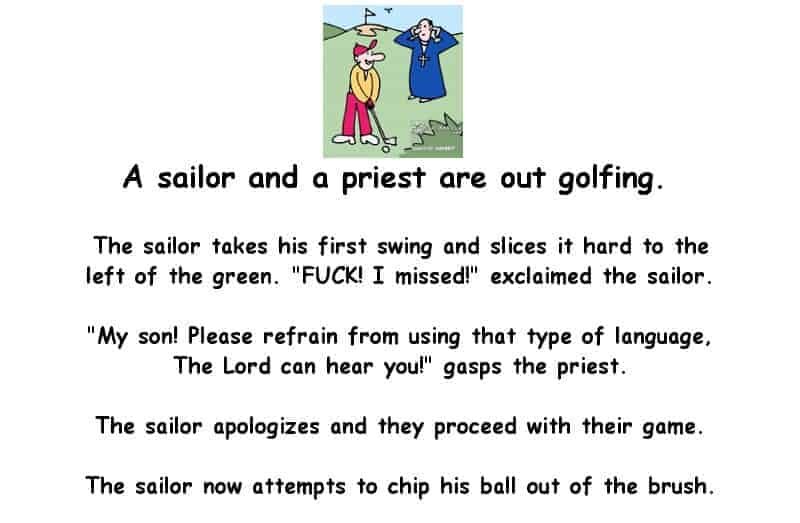 Funny joke - a sailor and a priest are out golfing