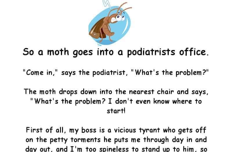 Funny joke - so a moth goes into a podiatrists office