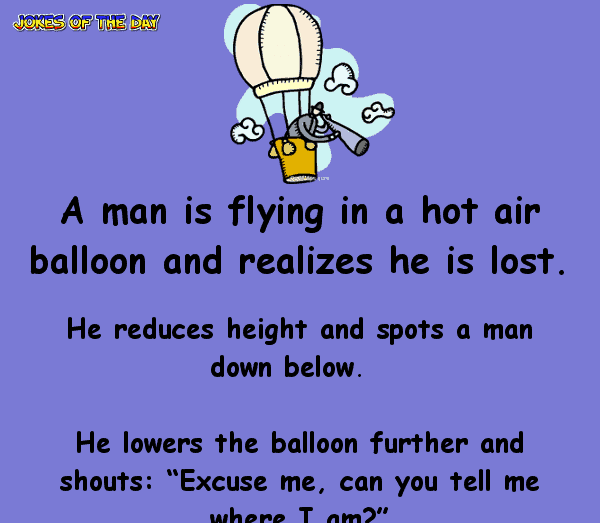 A man in a hot air balloon gets lost - funny clean joke