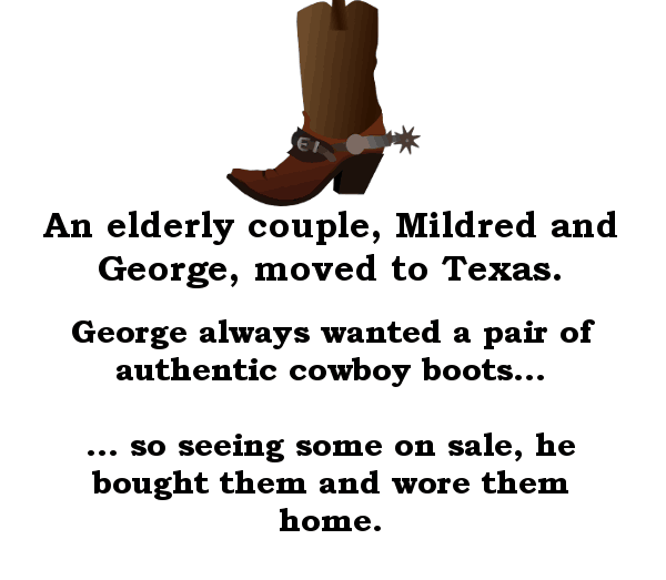 George gets a new pair of cowboy boots - funny joke of the day