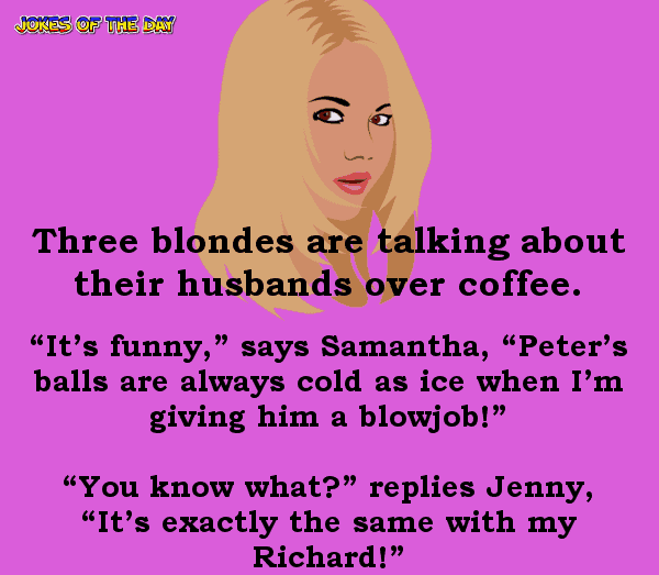 Three women are discussing their husbands over coffee - dirty adult joke of the day