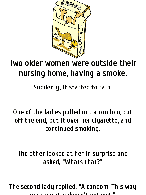 Two old ladies having a smoke - clean adult joke  ‣ Jokes Of The Day 