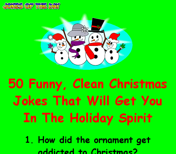 50 funny, clean christmas jokes that will get you in the holiday spirit