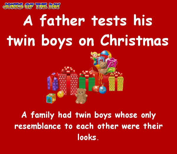 A father tests his twin boys on christmas - christmas humor