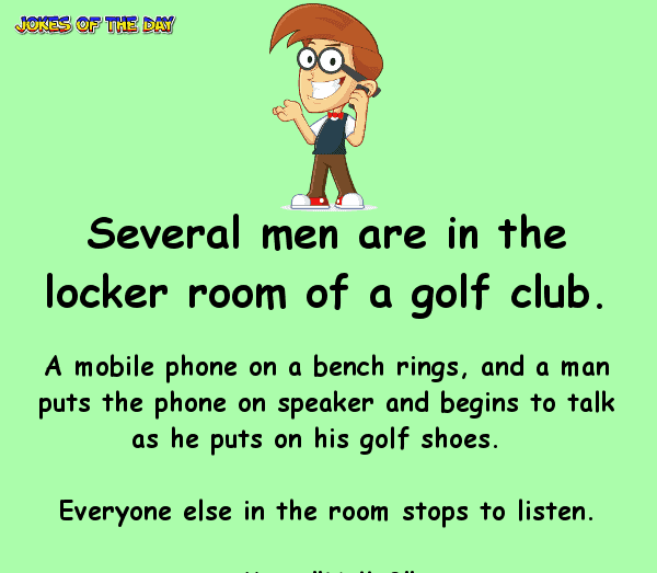 Man answers the phone in the locker room - funny clean joke