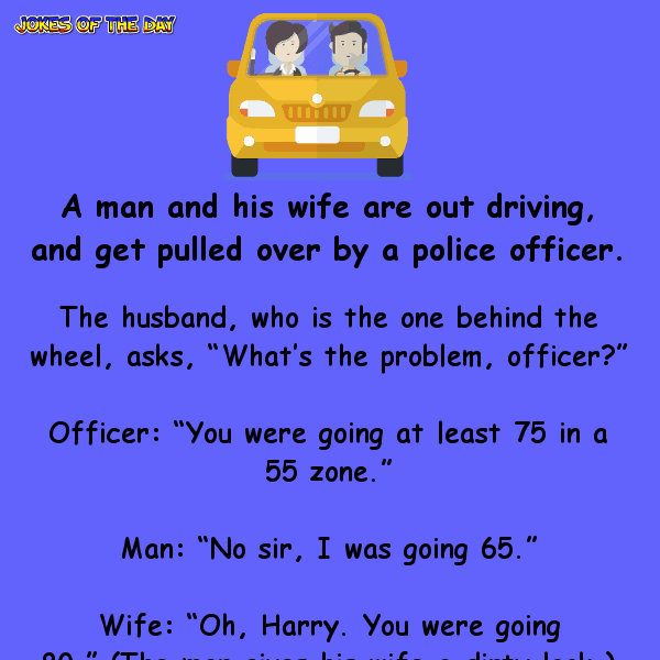 Married couple is pulled over by the police – but the husband wasn’t ready for his honest wife’s revelation  ‣ Jokes Of The Day 