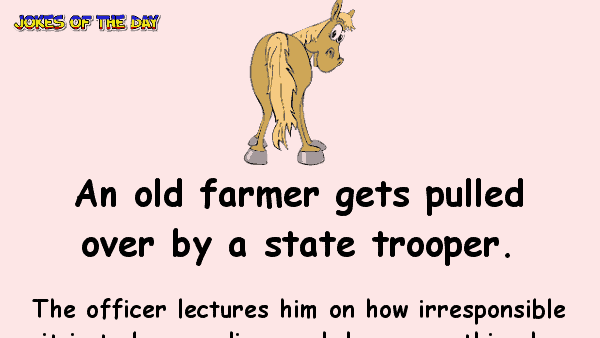 Old farmer gets pulled over by a state trooper - funny clean joke  ‣ Jokes Of The Day 