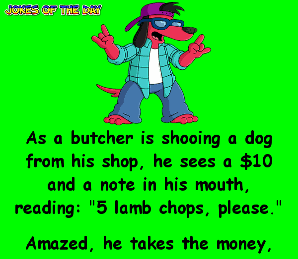 The dog goes to a butcher - funny clean joke