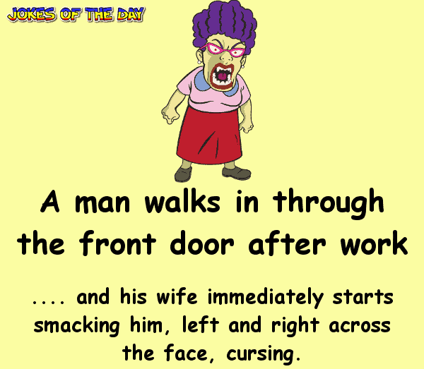 A man walks in through the front door after work