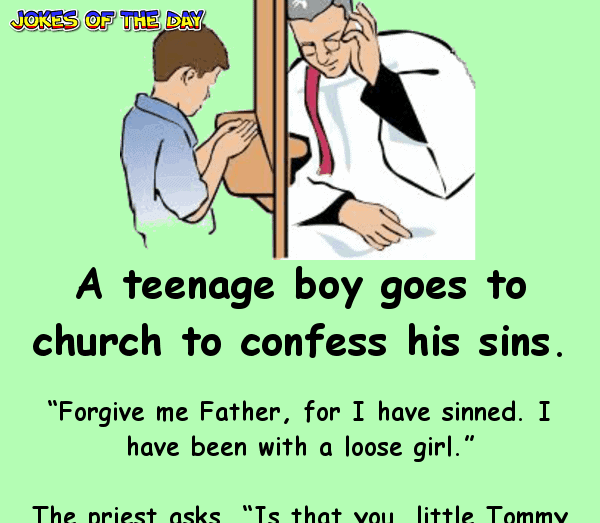 A teenage boy goes to church to confess his sins