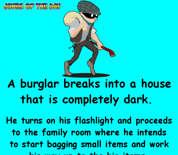 Clean Funny Thief Joke - The burglar did not expect this to happen