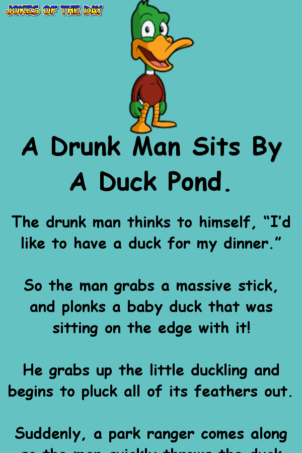 Funny Joke - A drunk man was sitting by a pond  ‣ Jokes Of The Day 