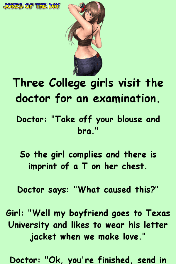 Three College girls visit the doctor for an examination