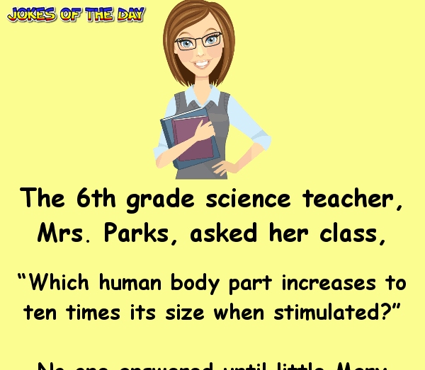 Funny Joke - The teacher asked, Which body part increases to 10 times its size when stimulated