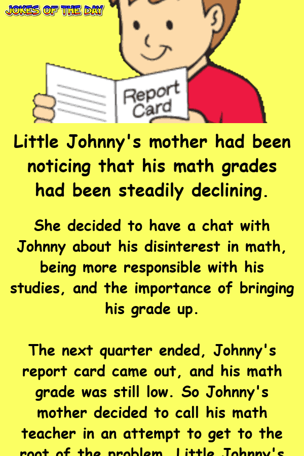 Funny Joke - Little Johnnys report card  ‣ Jokes Of The Day 