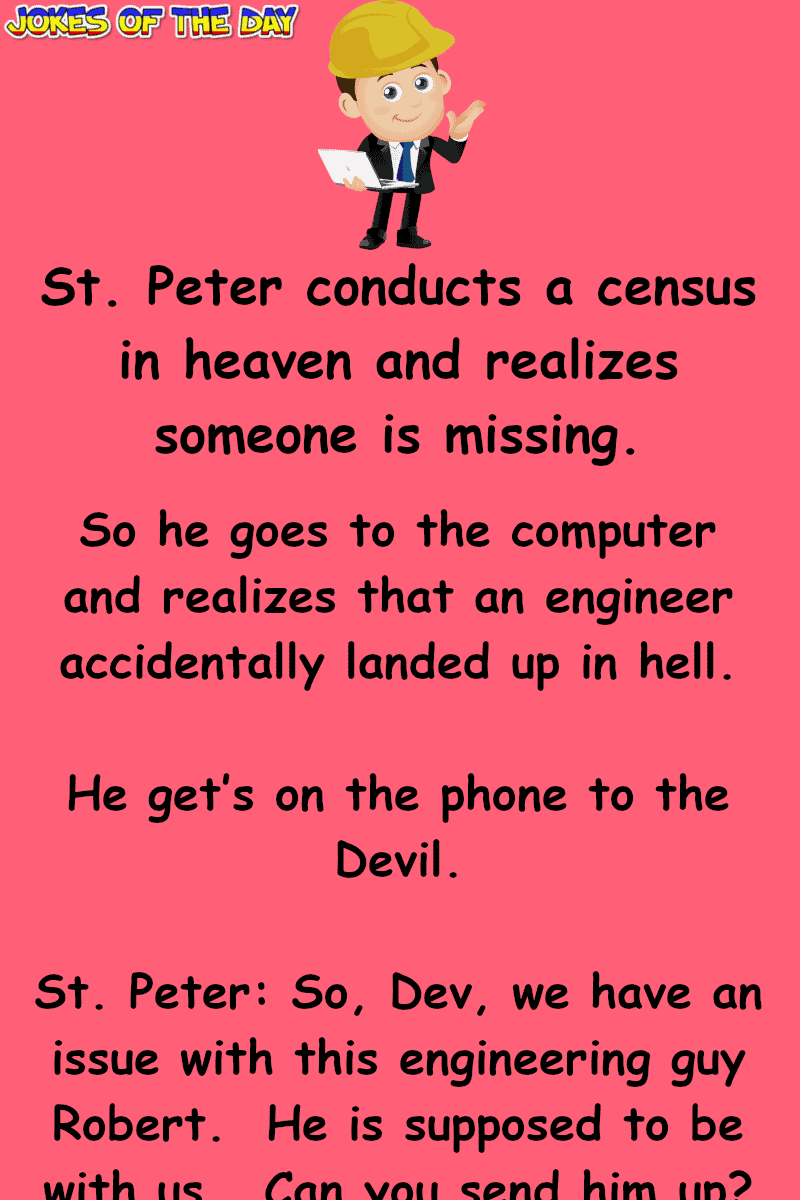 Lawyer Joke - St Peter realizes that an engineer accidentally landed up in hell  ‣ Jokes Of The Day 