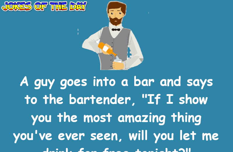 Funny Bar Joke - The bartender is impressed and gives the man free drinks