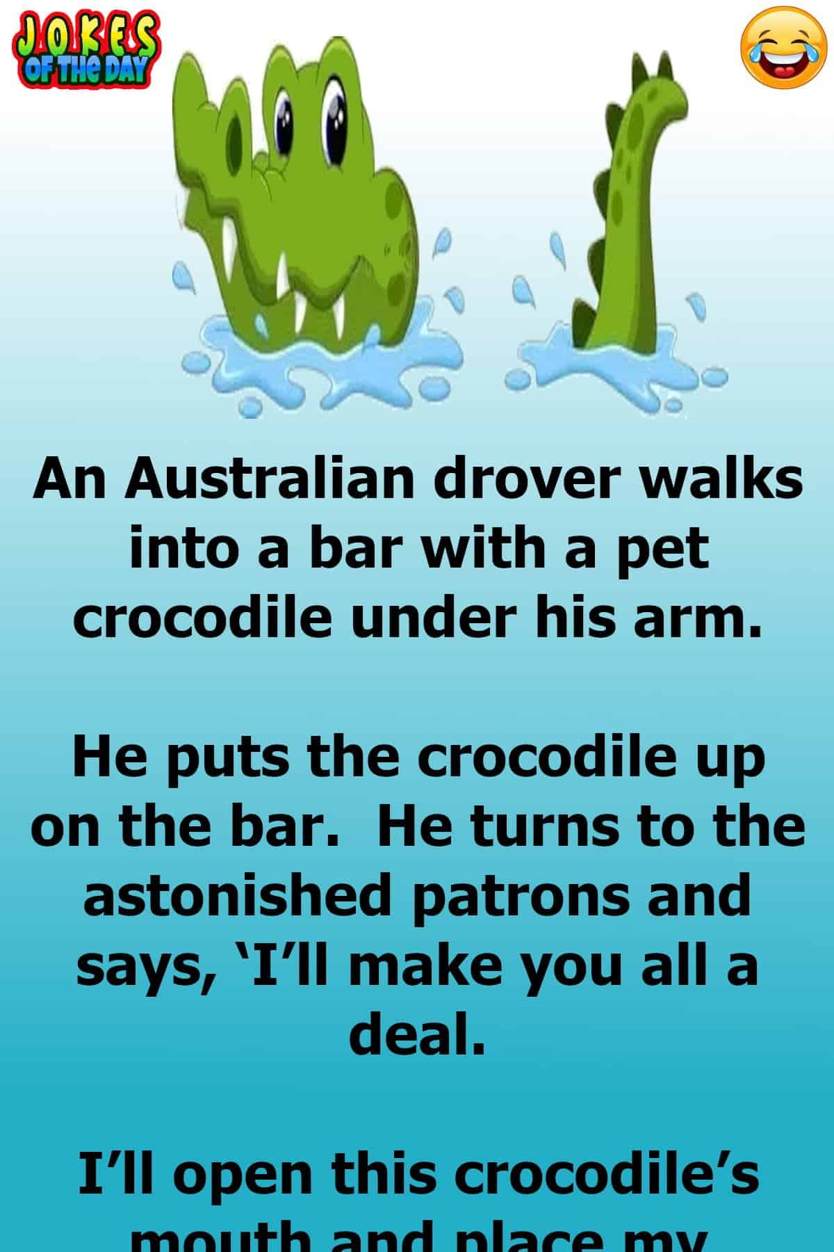Humor - An Aussie Man Takes A Crocodile To A Bar – And Makes A Bet