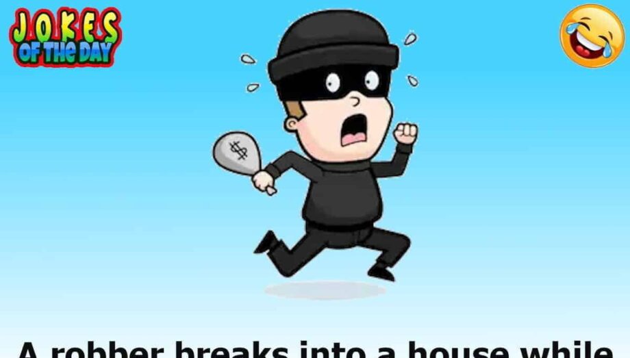 Funny Joke - The burglar is shocked when he hears a voice