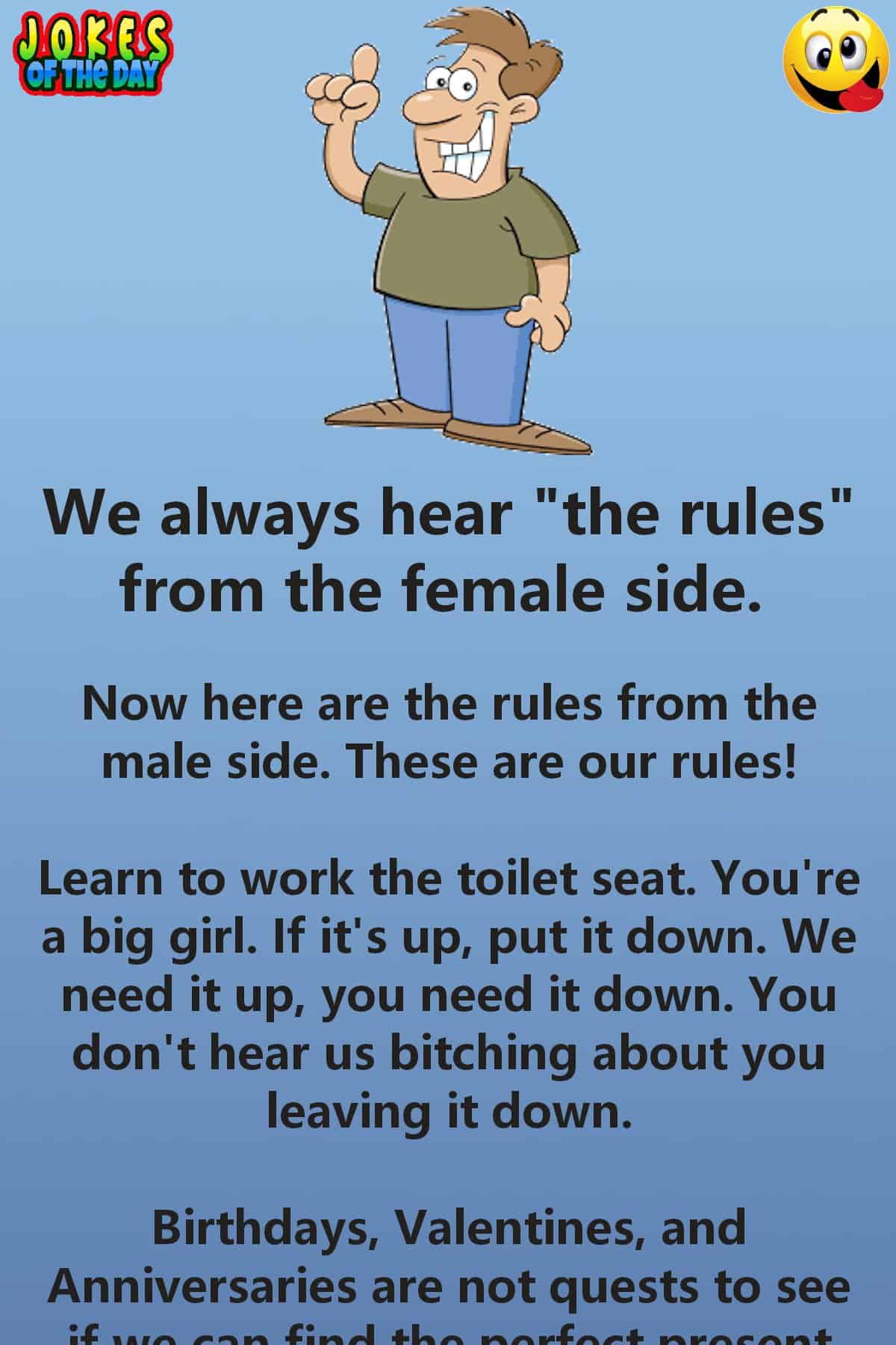 Humor - The rules from a man's perspective