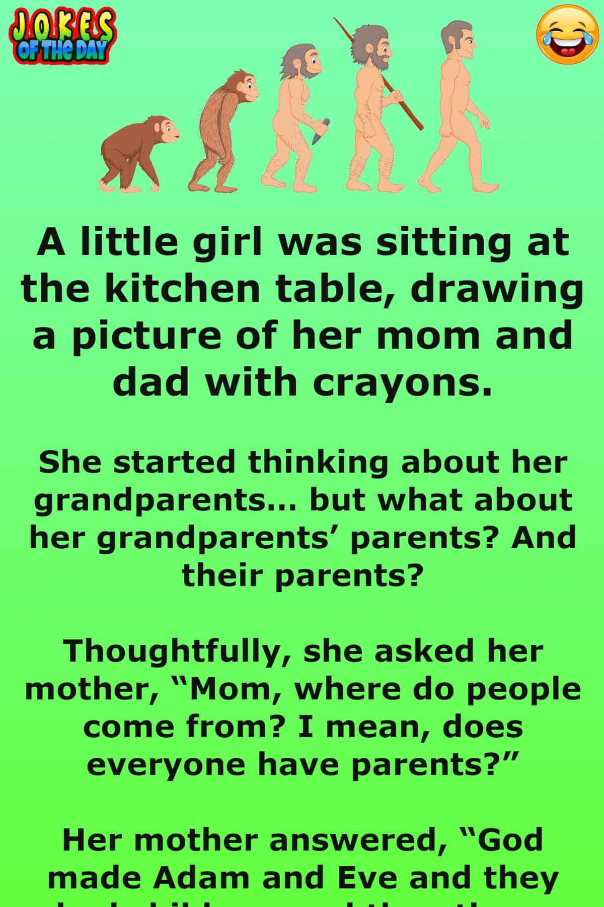 Joke - Daughter accuses her mother of lying about how humans are made