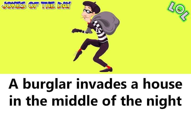 Joke - A burglar invades a house in the middle of the night