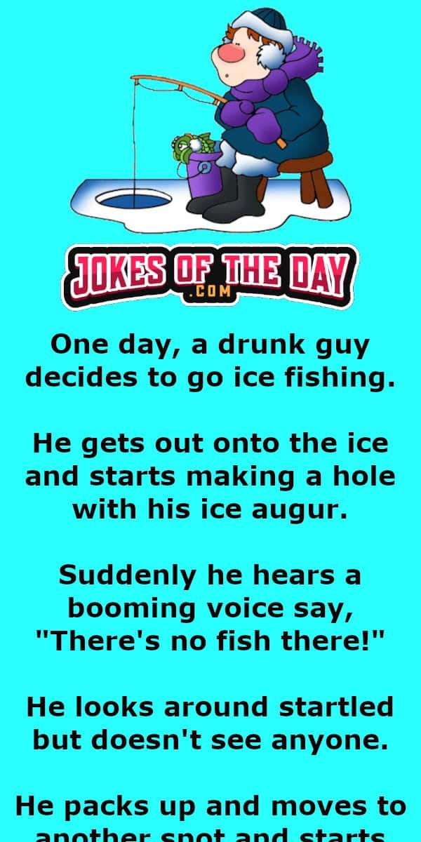 A drunk guy decides to go ice fishing - Funny Joke - Jokesoftheday com  ‣ Jokes Of The Day 