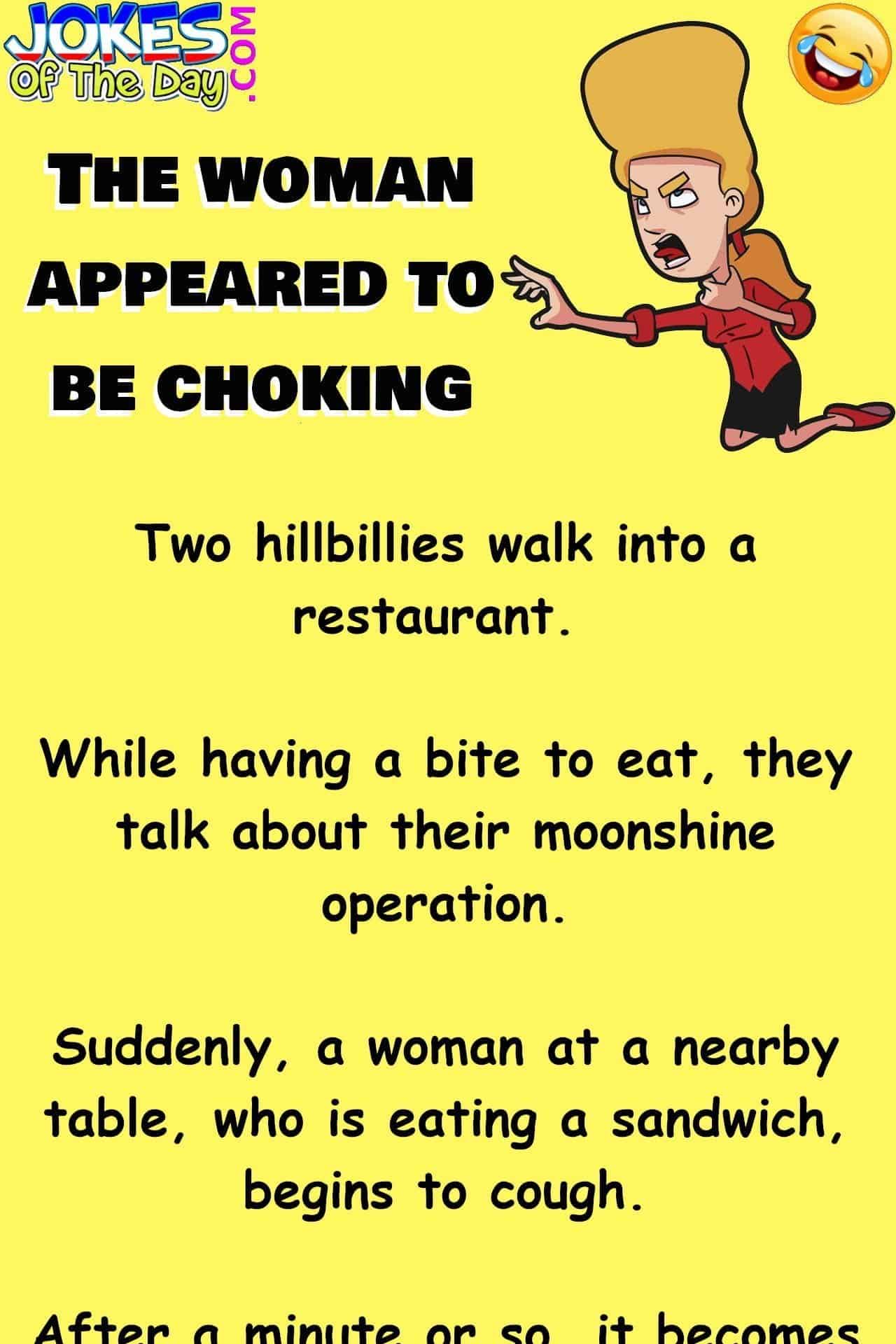 Funny Joke - The hillbilly saves the choking woman - jokesoftheday com