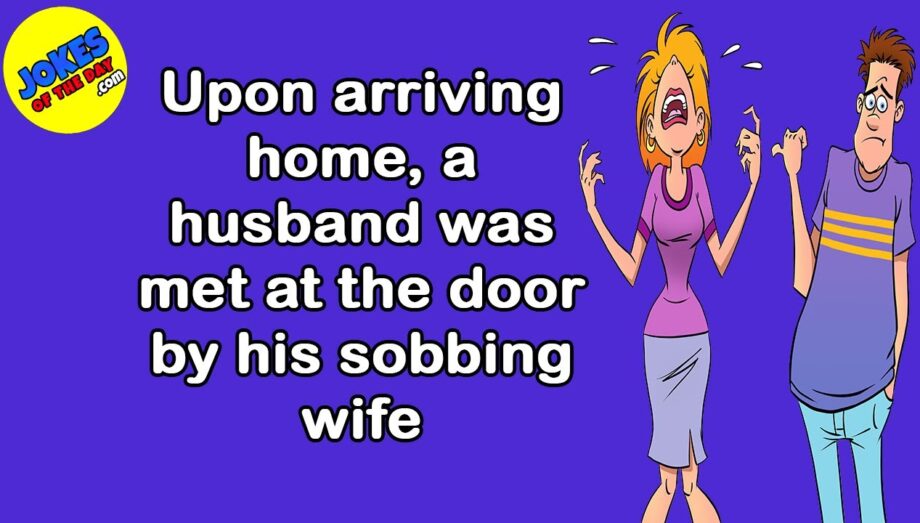 Funny Joke: A husband comes home to find his wife sobbing - she was insulted by the pharmacist