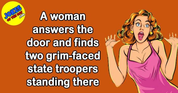 Funny Joke Of The Day: A woman answers the door and finds two grim ...