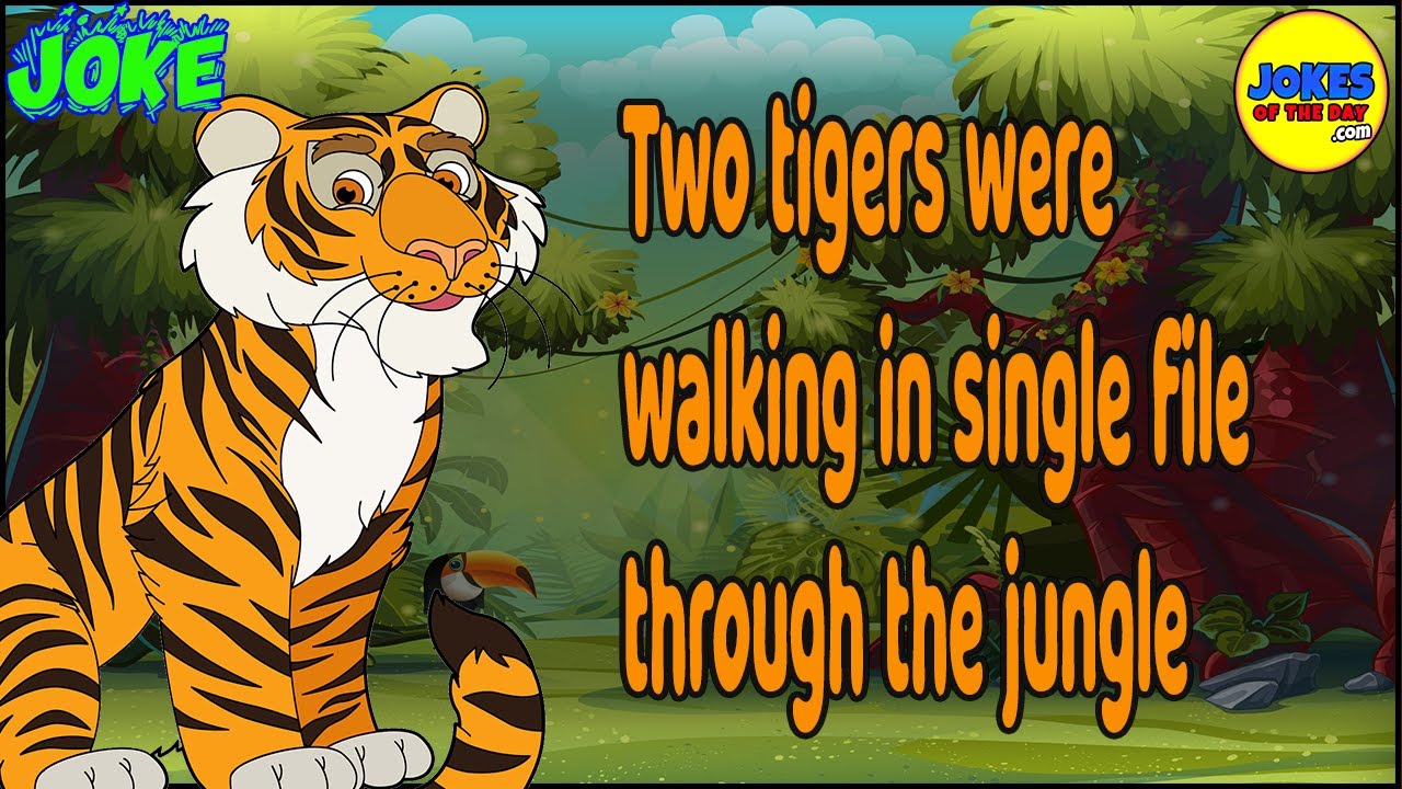 Funny Joke: Two tigers were walking in single file through the jungle