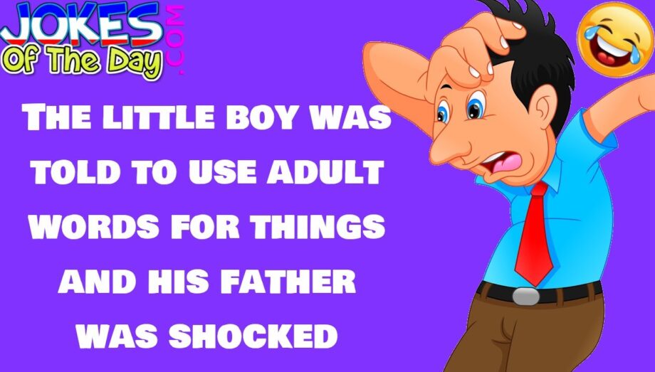 Funny Joke: The little boy was told to use adult words for things and his father was shocked