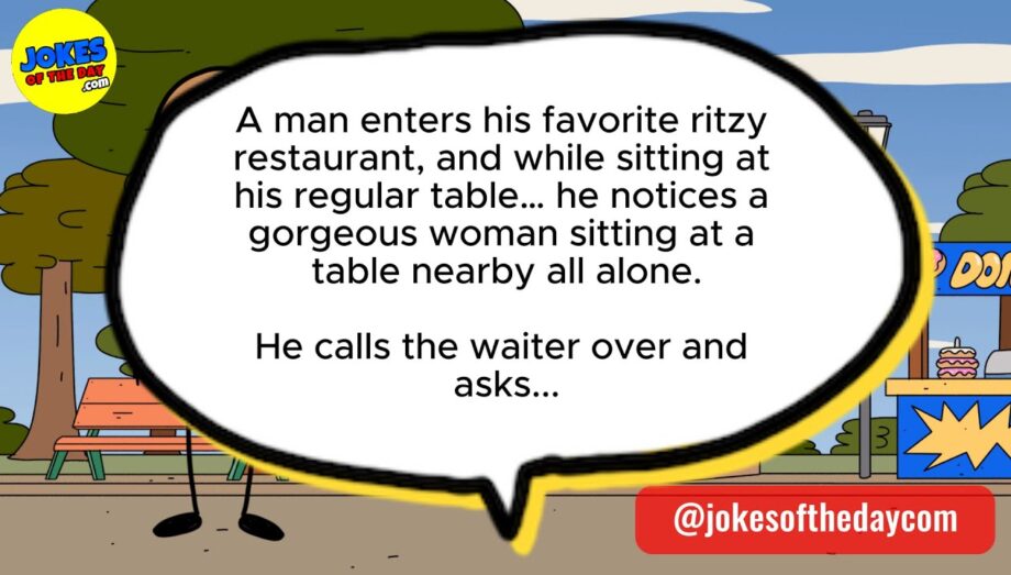 🤣 JOKES FOR ADULTS 👉 A man notices a gorgeous woman sitting at a table nearby... 🤣 𝗝𝗼𝗸𝗲𝘀 𝗢𝗳 𝗧𝗵𝗲 𝗗𝗮𝘆