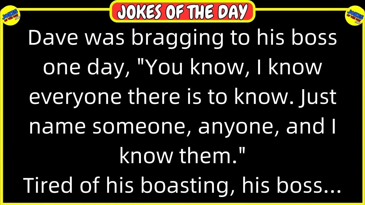 🤣 𝗕𝗘𝗦𝗧 𝗝𝗢𝗞𝗘 𝗢𝗙 𝗧𝗛𝗘 𝗗𝗔𝗬! 👉 Voted one of the funniest jokes of all time: Everyone knows Dave.😂 𝙁𝙪𝙣𝙣𝙮