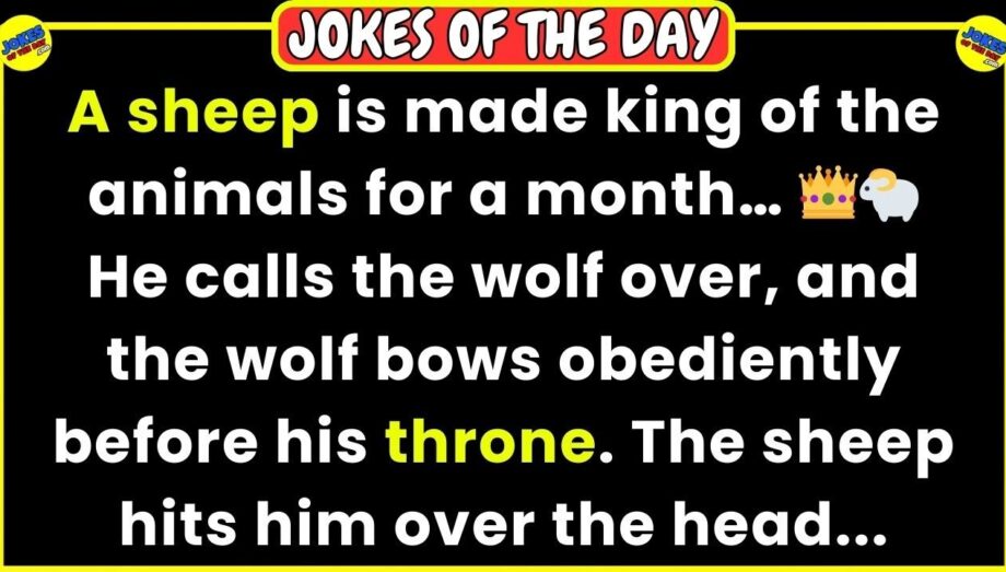 🤣 DAD JOKE OF THE DAY 👉 A sheep is made king of the animals for a month. 👑🐑😂 Funny Jokes | Bad Joke