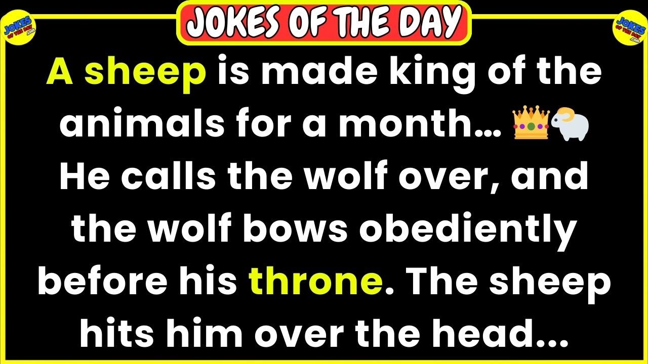 🤣 DAD JOKE OF THE DAY 👉 A sheep is made king of the animals for a month. 👑🐑😂 Funny Jokes | Bad Joke