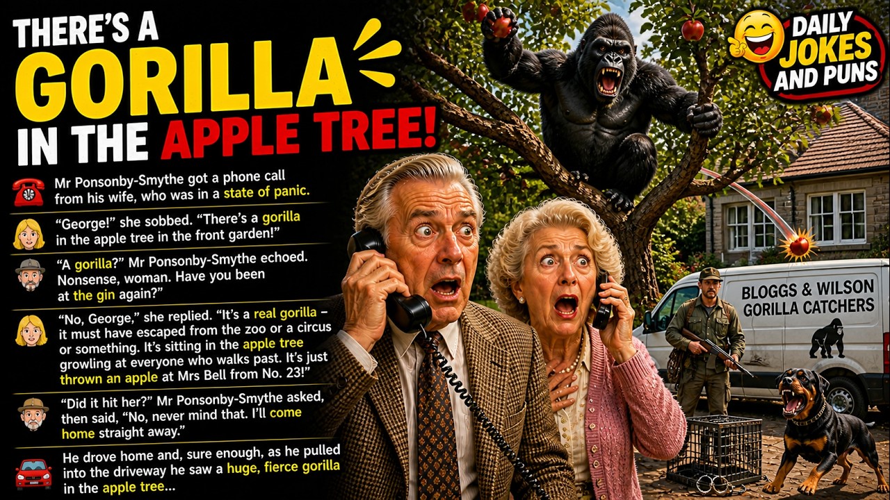 Daily Joke: Gorilla in the Apple Tree | Funny Story, Short Joke, Comedy Video 😂